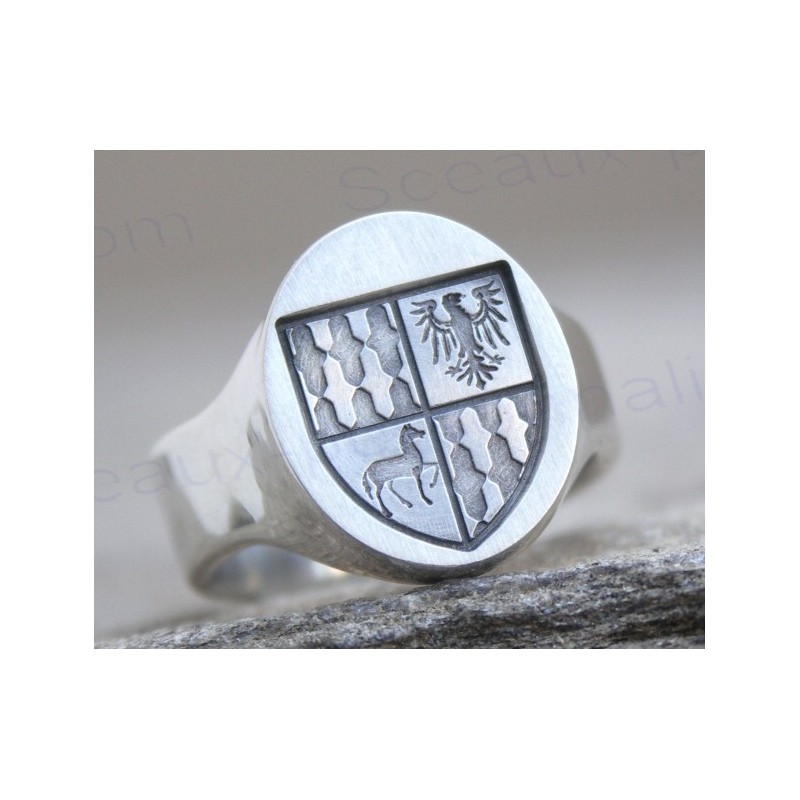 Bague cachet Blason ou motif personnel